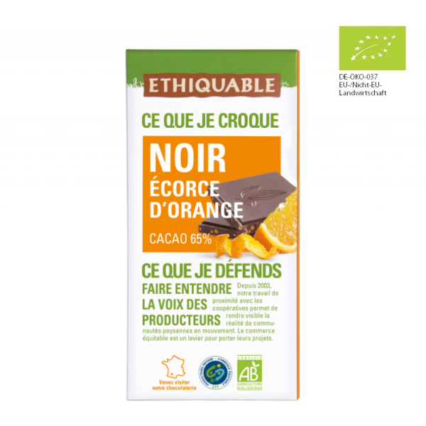 Noir-Schokolade Orange (bio), 100g