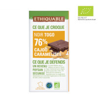 Noir-Schokolade 76% Togo mit Cashewkernen (bio), 100g