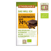 Noir-Schokolade 74% Elfenbeinküste (bio), 100g