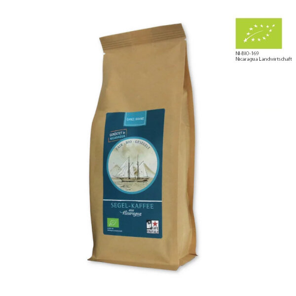 Segel-Kaffee (bio), 500g, ganze Bohne (Nica-Röstung)