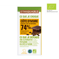 Noir-Schokolade 74% Elfenbeinküste (bio), 100g