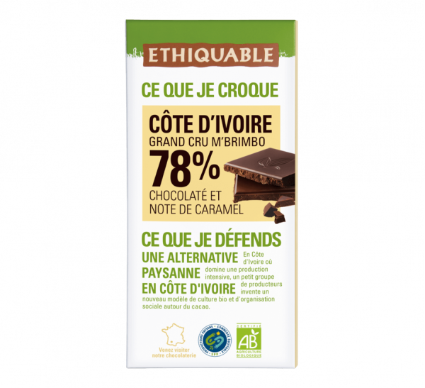 Noir-Schokolade 78% Elfenbeinküste (bio), 100g